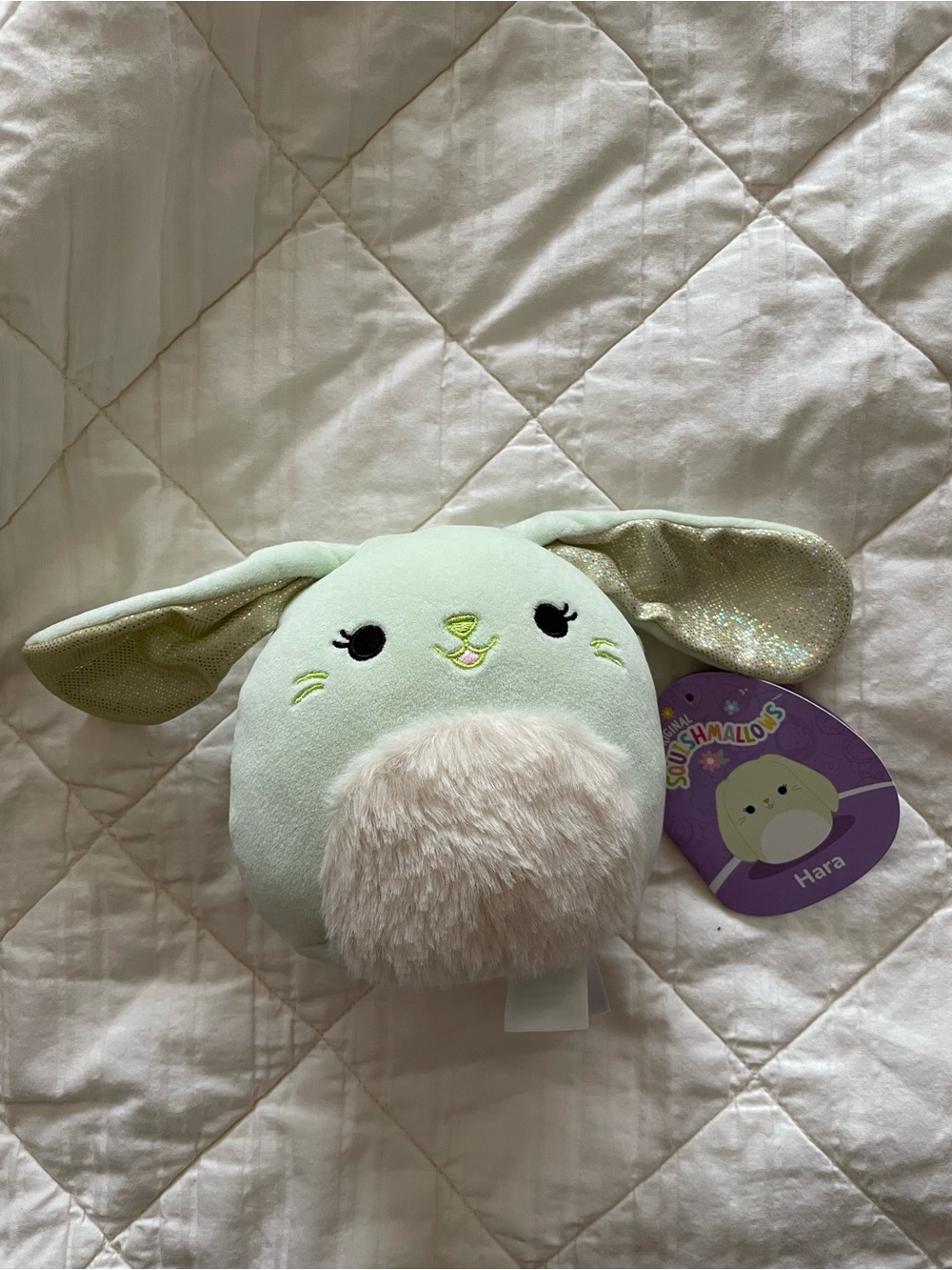 Squishmallows Mint Green Hara Bunny Plush with Shimmery Ears